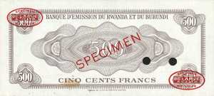 Rwanda - Burundi, 500 Franc, P6s