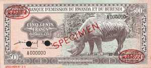 Rwanda - Burundi, 500 Franc, P6s
