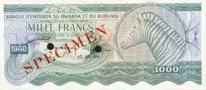 Rwanda - Burundi, 1,000 Franc, P7s