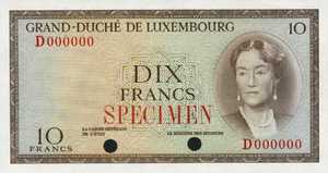 Luxembourg, 10 Franc, P48ct