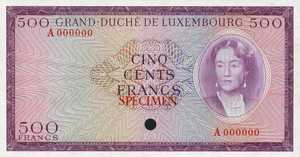 Luxembourg, 500 Franc, P52Act