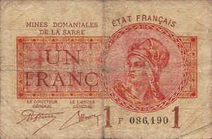 Saar, 1 Franc, P2