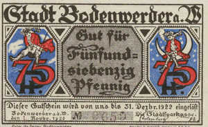 Germany, 75 Pfennig, B71.17d