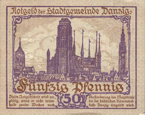 Danzig, 50 Pfennig, P11, D3.3, B111a