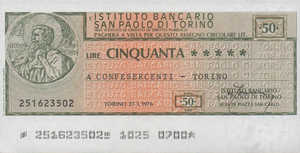 Italy, 50 Lira, 121-2