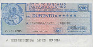 Italy, 200 Lira, 124-2