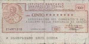 Italy, 100 Lira, 122-4