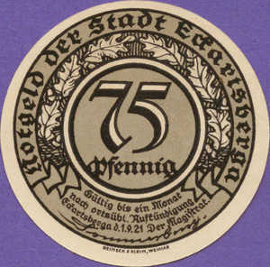 Germany, 75 Pfennig, 305.5