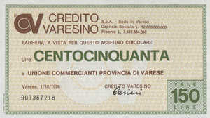Italy, 150 Lira, 113-1
