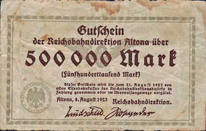 Germany, 500,000 Mark, S1111, 80c
