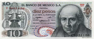 Mexico, 10 Peso, P63d Sign.2