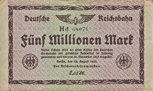 Germany, 5,000,000 Mark, S1013b, 340g