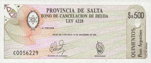 Argentina, 500 Peso Argentino, S2603, 002