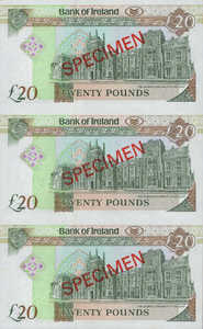 Ireland, Northern, 20 Pound, P72s, B121as
