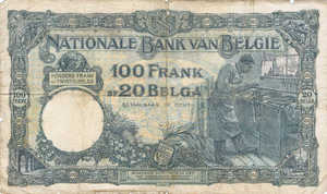 Belgium, 100 Franc, P102