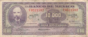 Mexico, 10,000 Peso, P72