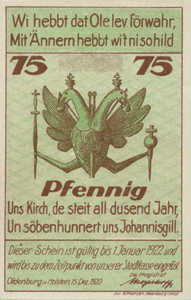 Germany, 75 Pfennig, 1015.2
