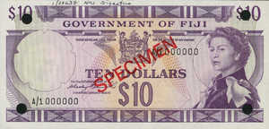 Fiji Islands, 10 Dollar, P68s