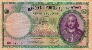 Portugal, 20 Escudo, P153a