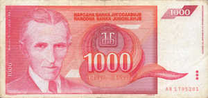 Yugoslavia, 1,000 Dinar, P114