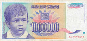 Yugoslavia, 1,000,000 Dinar, P120