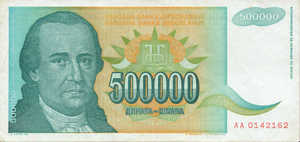 Yugoslavia, 500,000 Dinar, P131
