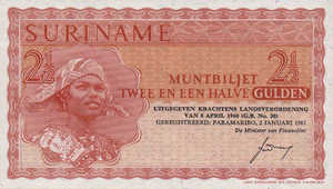 Suriname, 2.5 Gulden, P117a