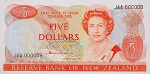 New Zealand, 5 Dollar, P171a