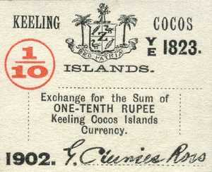 Keeling and Cocos Islands, 1/10 Rupee, S123