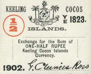 Keeling and Cocos Islands, 1/2 Rupee, S125