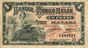 Belgian Congo, 1 Franc, P3B