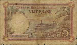 Belgian Congo, 5 Franc, P8c