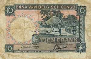 Belgian Congo, 10 Franc, P14D