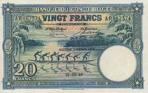 Belgian Congo, 20 Franc, P15G