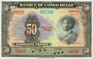 Belgian Congo, 50 Franc, P16cs