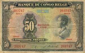 Belgian Congo, 50 Franc, P16f