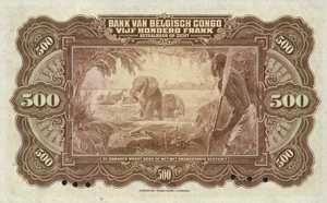 Belgian Congo, 500 Franc, P18Aas