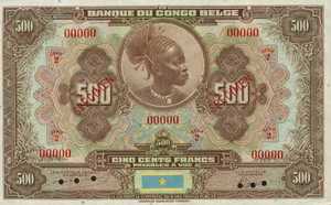 Belgian Congo, 500 Franc, P18Aas