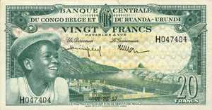 Belgian Congo, 20 Franc, P31