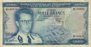 Belgian Congo, 1,000 Franc, P35