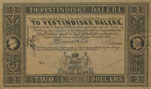 Danish West Indies, 2 Dollar, P8r