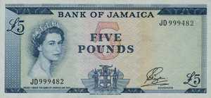 Jamaica, 5 Pound, P52a