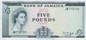 Jamaica, 5 Pound, P52c