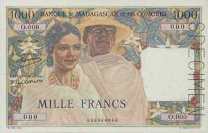 Madagascar, 1,000 Franc, P48s Sign.2