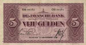 Netherlands Indies, 5 Gulden, P69a