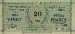 New Hebrides, 20 Franc, P2, 1702b