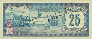 Netherlands Antilles, 25 Gulden, P17s