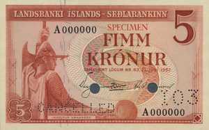 Iceland, 5 Krone, P37s