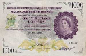 Malaya and British Borneo, 1,000 Dollar, P6