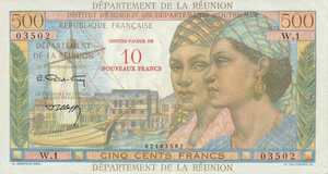 Reunion, 10 New Franc, P54b